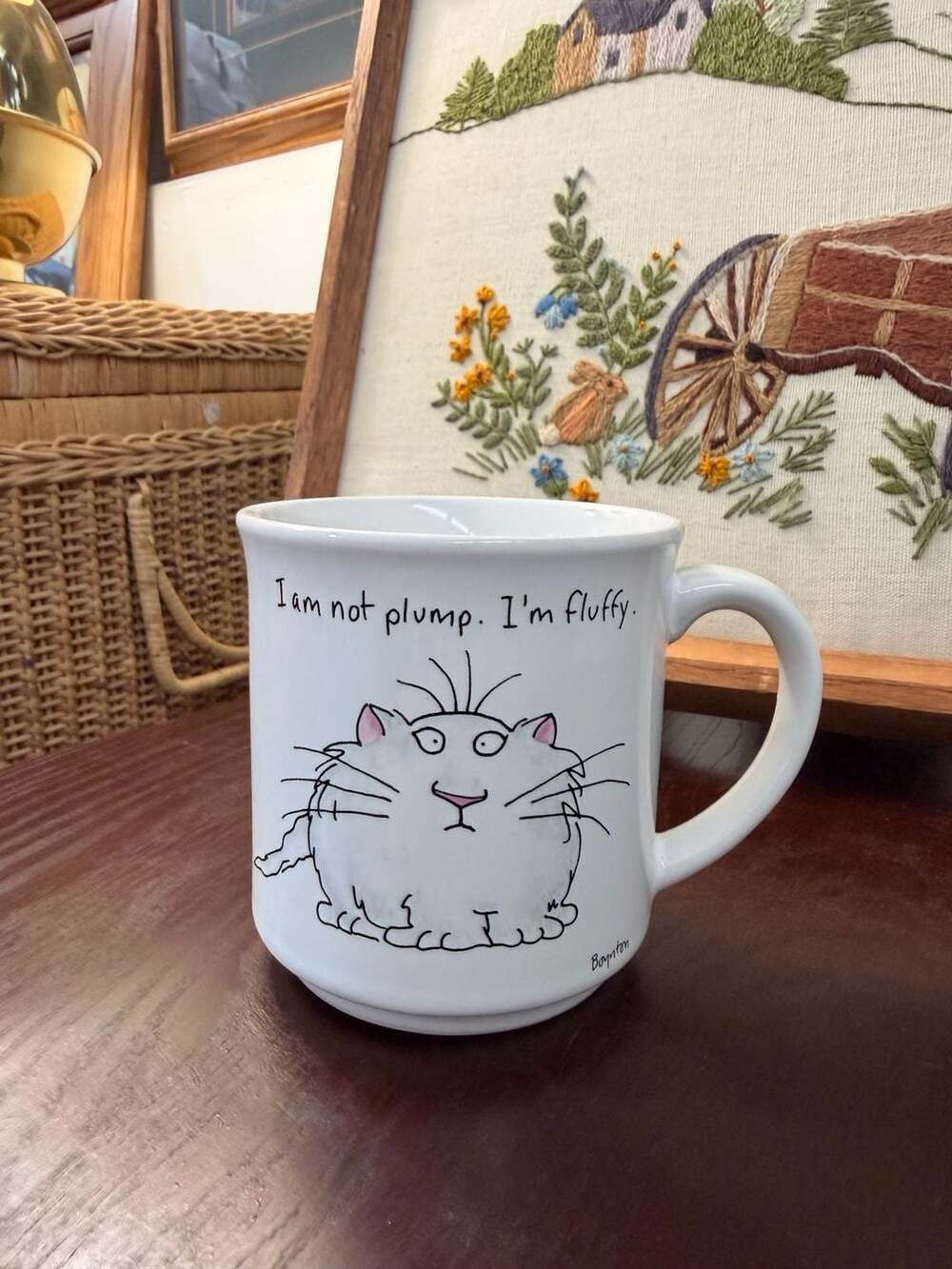 Vintage Funny Cat Coffee Mug Recycled Paper Products Japan